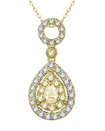 MULTI TONE PEAR DIAMOND PENDANT (TP2593)